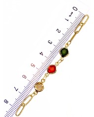 Cam Taşlı Kuyumcu Zinciri Altın Renkli Yuvarlak 7mm - 1m