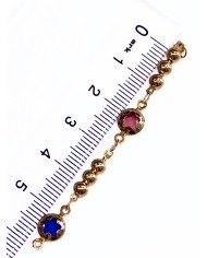 Cam Taşlı Kuyumcu Zinciri Altın Renkli Çiçek Top 7mm - 1m