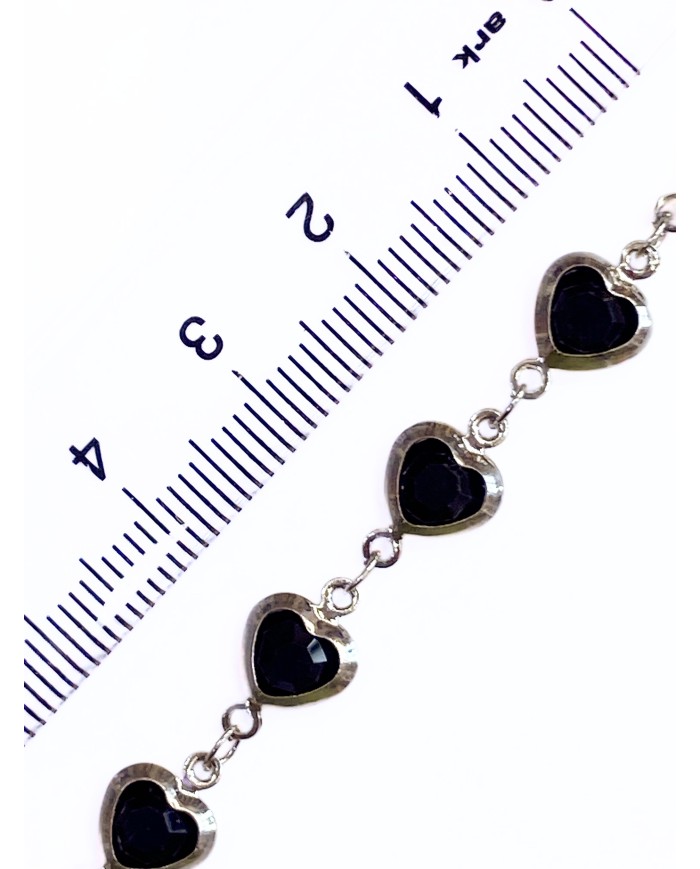 Zirkon Taşlı Kuyumcu Zinciri Gümüş Yeşil Kalp 8mm - 1m