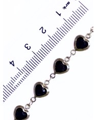 Zirkon Taşlı Kuyumcu Zinciri Gümüş Yeşil Kalp 8mm - 1m