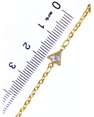 Zirkon Taşlı Kuyumcu Zinciri Altın Üçgen 5mm - 1m
