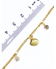 Zirkon Taşlı Kuyumcu Zinciri Altın Deniz Kabuğu 10mm - 1m