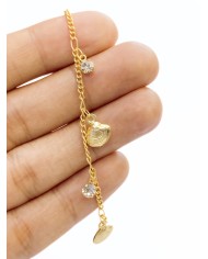 Zirkon Taşlı Kuyumcu Zinciri Altın Deniz Kabuğu 10mm - 1m