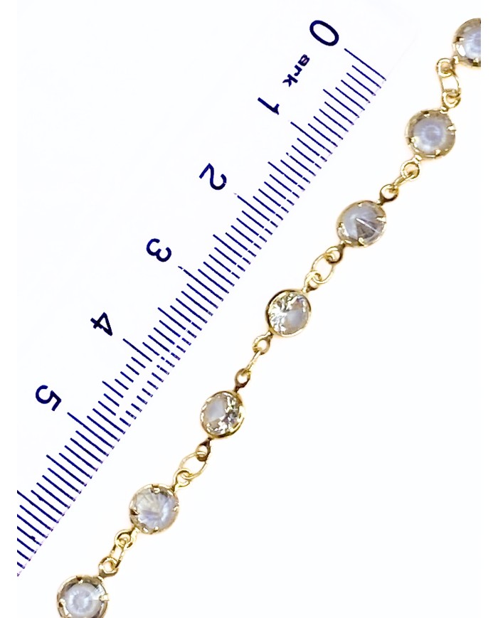 Zirkon Taşlı Kuyumcu Zinciri Altın Yuvarlak 5mm - 1m