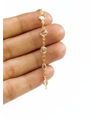 Zirkon Taşlı Kuyumcu Zinciri Altın Yuvarlak 5mm - 1m