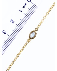 Zirkon Taşlı Kuyumcu Zinciri Altın Tekli Yuvarlak 5mm - 1m