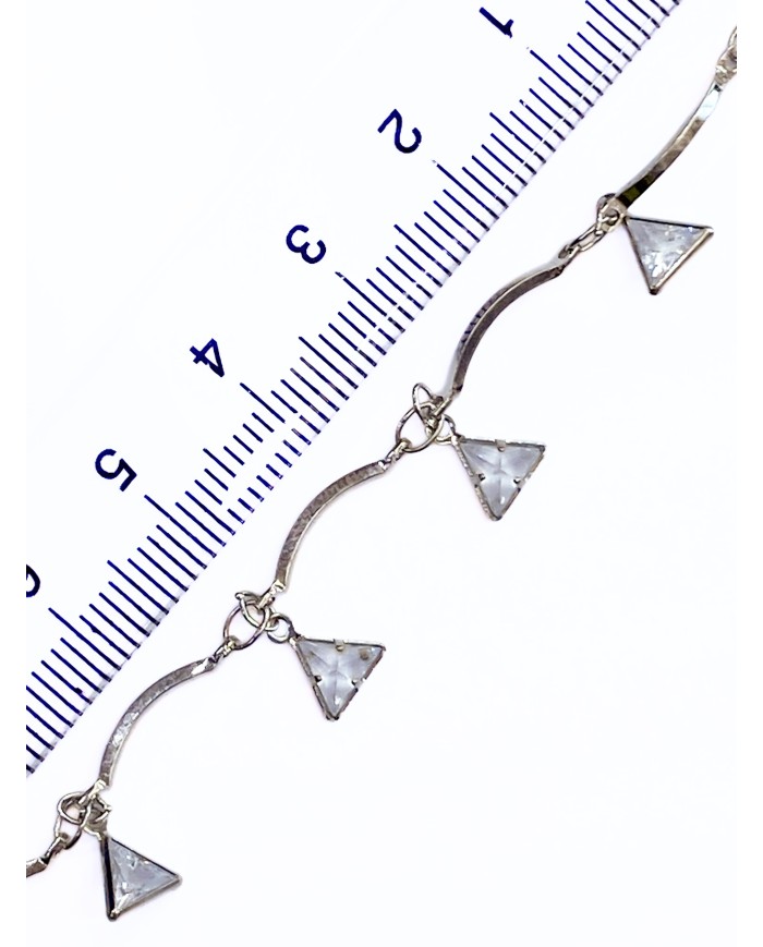 Zirkon Taşlı Sallantılı Kuyumcu Zinciri Altın Üçgen 5mm - 1m