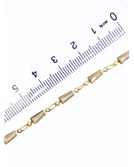 Zirkon Taşlı Kuyumcu Zinciri Altın Dikdörtgen 5mm - 1m