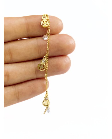 Cam Taşlı Sallantılı Kuyumcu Zinciri Altın Renk Kardan Adam 5mm - 1m