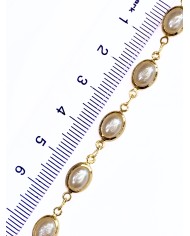 İncili Kuyumcu Zinciri Altın Renk Oval Beyaz  5mm - 1m