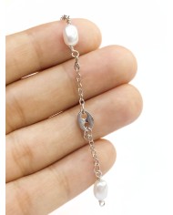 İncili Kuyumcu Zinciri Gümüş Renk 5mm - 1m