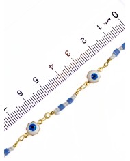 Mineli Kuyumcu Zinciri Altın Renk Nazar Boncuğu 5mm - 1m