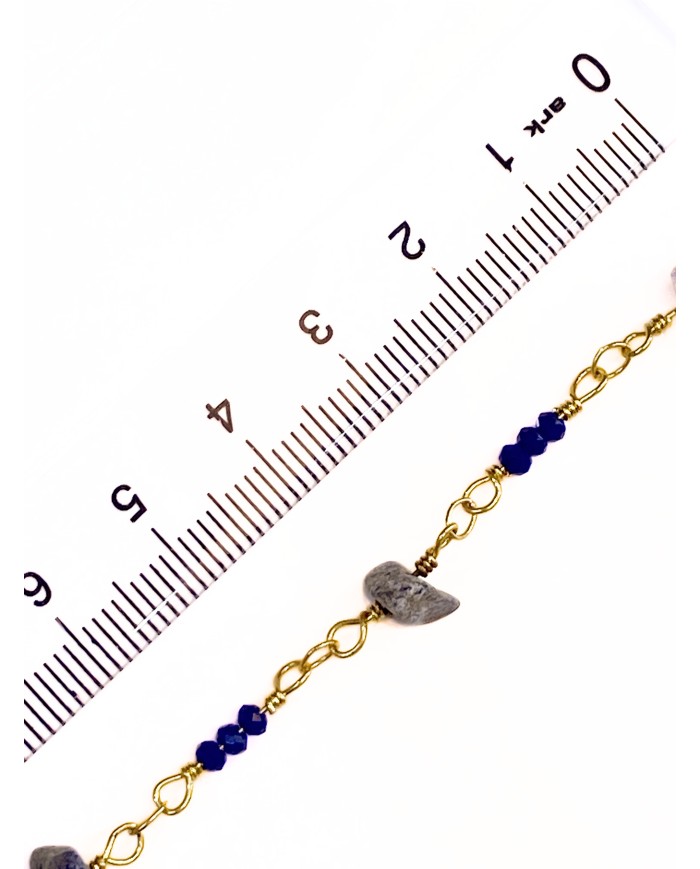 Doğal Kırık Taşlı Kuyumcu Zinciri Altın Renk 5mm - 1m