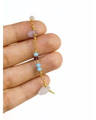 Doğal Kırık Taşlı Kuyumcu Zinciri Altın Renk 5mm - 1m