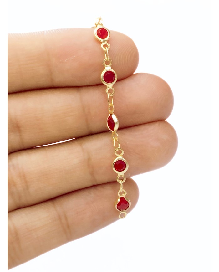 Cam Taşlı Kuyumcu Zinciri Altın Renk Yuvarlak Siyah 3mm - 1m