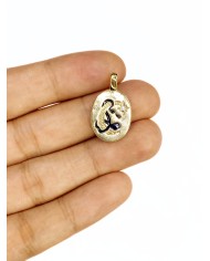 Çelik Oval Ay Figürlü Kolye Bileklik Ucu Charm Altın Renk 1 Adet