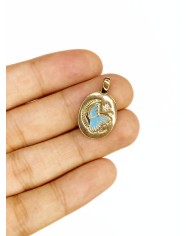 Çelik Oval Kelebek Figürlü Kolye Bileklik Ucu Charm Altın Renk 1 Adet