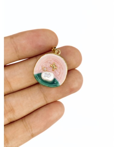 Plaka İnci Taş Figürlü Kolye Bileklik Ucu Charm Altın 1 Adet