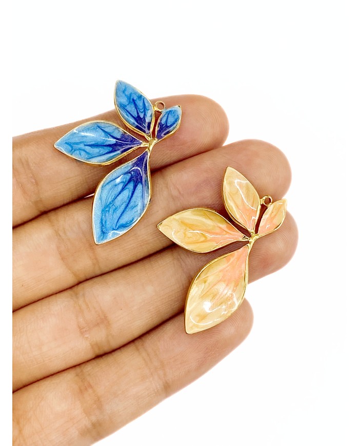 Yarım Çiçek Kolye Bileklik Ucu Charm Altın Sarı 1 Adet