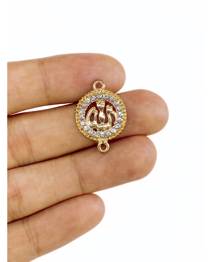 Plaka Allah Yazılı Kolye Bileklik Ucu Charm Altın 1 Adet