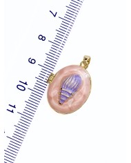 Açılır Kapanır Oval Deniz Kabuğu Kolye Bileklik Ucu Charm Altın Pembe 1 Adet