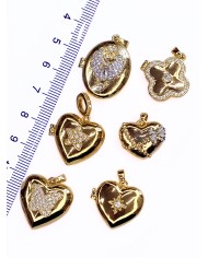 Açılır Kapanır Kalp Taşlı Küçük Yıldız Kolye Bileklik Ucu Charm Altın 1 Adet