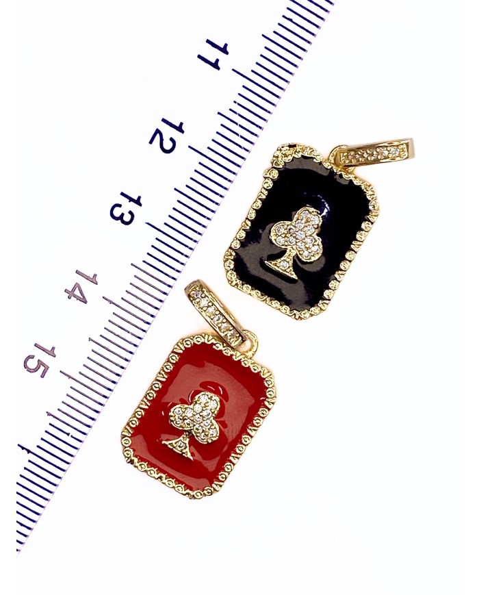 Açılır Kapanır Plaka Taşlı İskanbil Kolye Bileklik Ucu Charm Altın Kırmızı 1 Adet