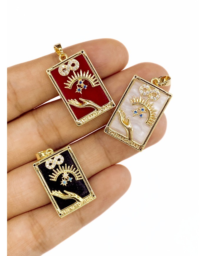 Tarot Büyücü Kolye Bileklik Ucu Charm Beyaz 1 Adet