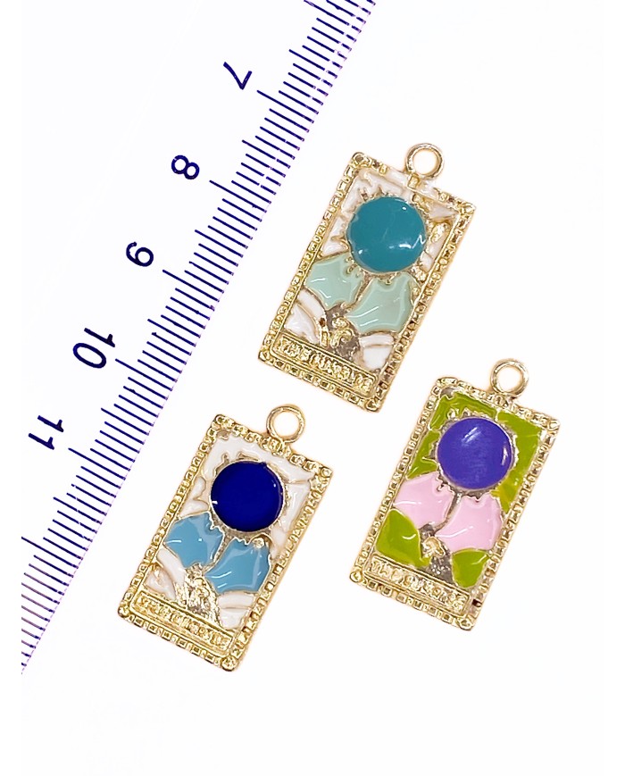 Tarot Dünya Kolye Bileklik Ucu Charm Mavi 1 Adet