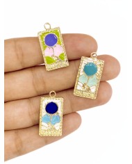 Tarot Dünya Kolye Bileklik Ucu Charm Mor 1 Adet