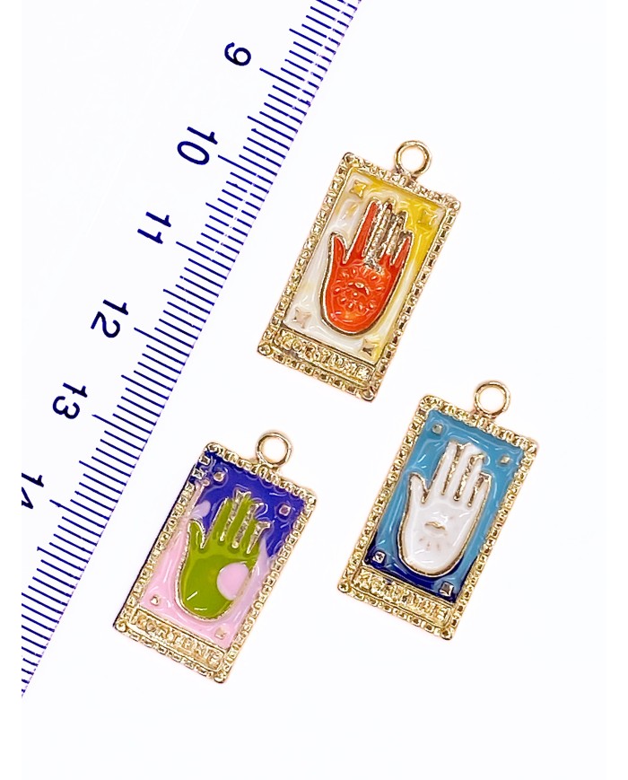 Tarot Hamsa Kolye Bileklik Ucu Charm Yeşil 1 Adet