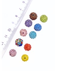 Top Taşlı Boncuk Kolye Bileklik Ucu Charm Pembe 1 Adet