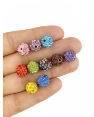 Top Taşlı Boncuk Kolye Bileklik Ucu Charm Pembe 1 Adet