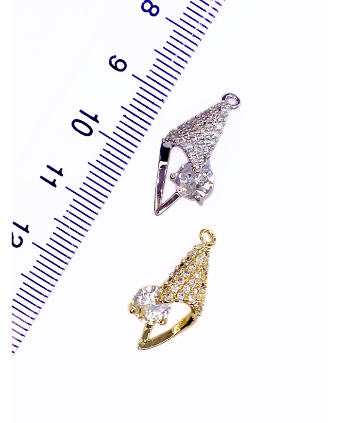 Taşlı Deniz Kabuğu Kolye Bileklik Ucu Charm Altın 1 Adet