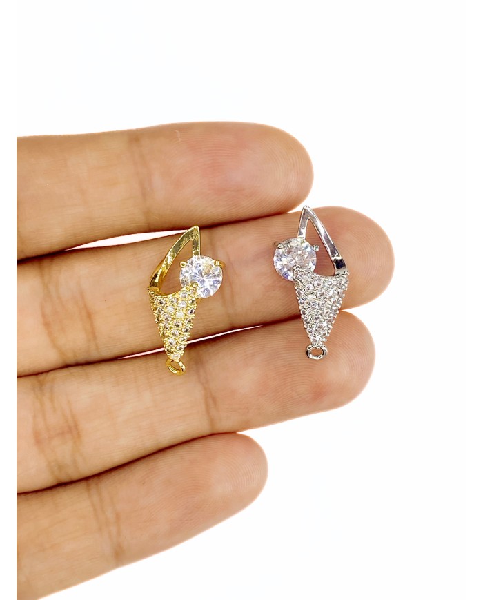 Taşlı Deniz Kabuğu Kolye Bileklik Ucu Charm Altın 1 Adet