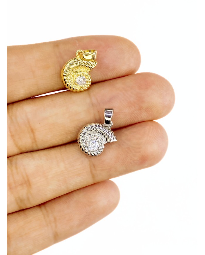 Taşlı Deniz Kabuğu Kolye Bileklik Ucu Charm Altın 1 Adet