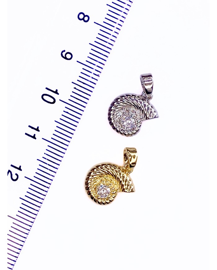 Taşlı Deniz Kabuğu Kolye Bileklik Ucu Charm Altın 1 Adet