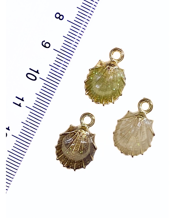 Deniz Kabuğu Kolye Bileklik Ucu Charm Gri 1 Adet