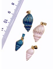 Büyük Deniz Kabuğu Kolye Bileklik Ucu Charm Mavi 1 Adet