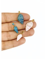 Büyük Deniz Kabuğu Kolye Bileklik Ucu Charm Mavi 1 Adet