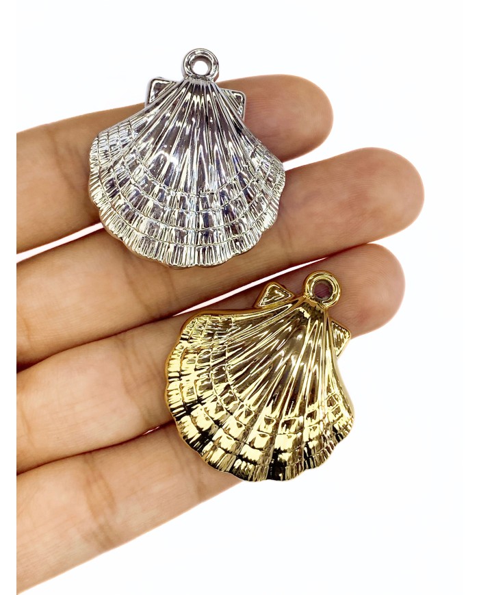 Deniz Kabuğu Kolye Bileklik Ucu Charm Altın 1 Adet