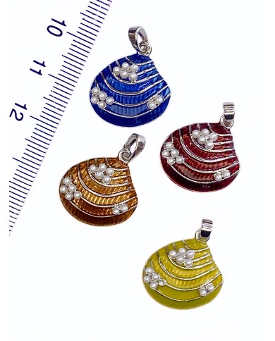 Boncuklu Deniz Kabuğu Kolye Bileklik Ucu Charm Sarı 1 Adet