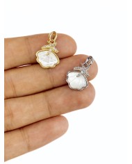 Taşlı Deniz Kabuğu Kolye Bileklik Ucu Charm Altın 1 Adet