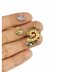 Büyük Deniz Kabuğu Kolye Bileklik Ucu Charm Altın 1 Adet