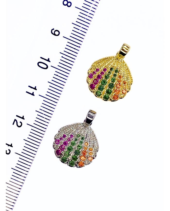 Taşlı Deniz Kabuğu Kolye Bileklik Ucu Charm Altın 1 Adet