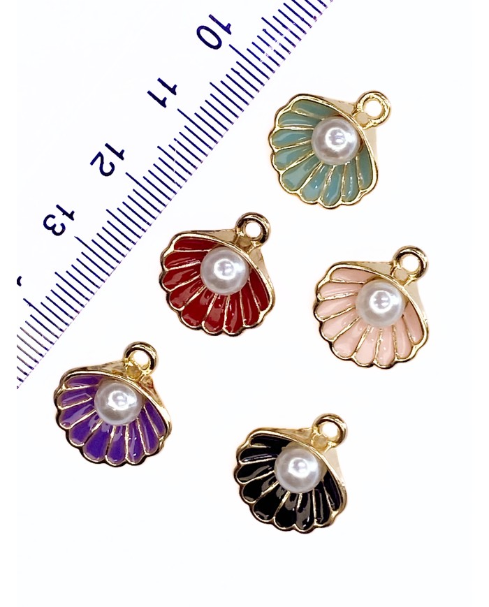 İncili İstiridye Kolye Bileklik Ucu Charm Altın 1 Adet