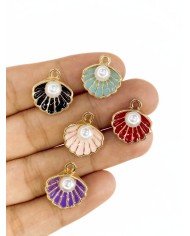 İncili İstiridye Kolye Bileklik Ucu Charm Altın 1 Adet