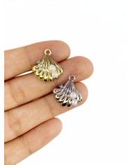 İnci İstiridye Kolye Bileklik Ucu Charm Altın 1 Adet