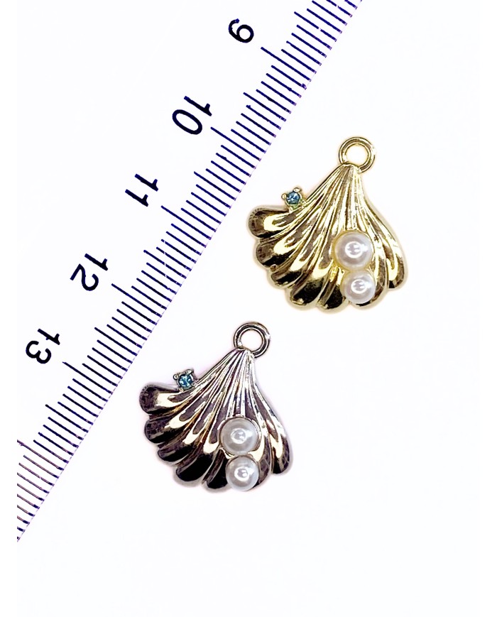 İnci İstiridye Kolye Bileklik Ucu Charm Altın 1 Adet