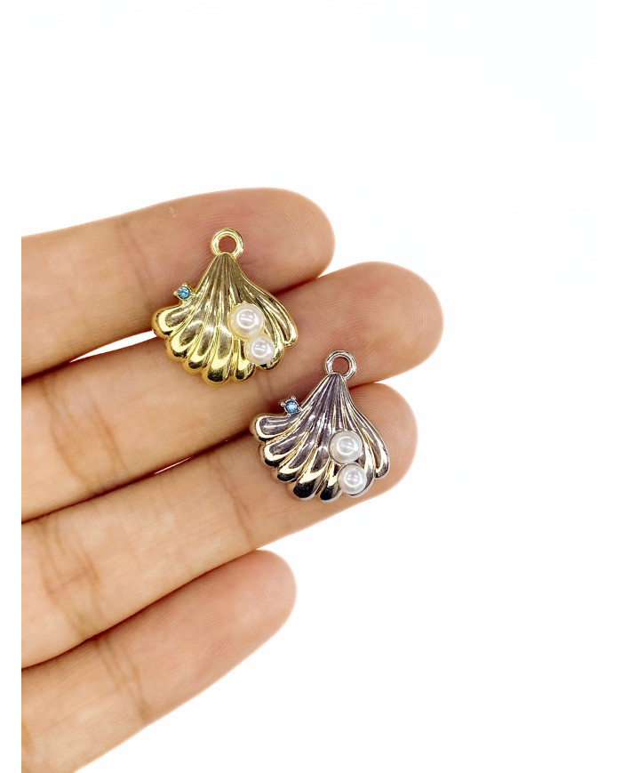 İnci İstiridye Kolye Bileklik Ucu Charm Altın 1 Adet